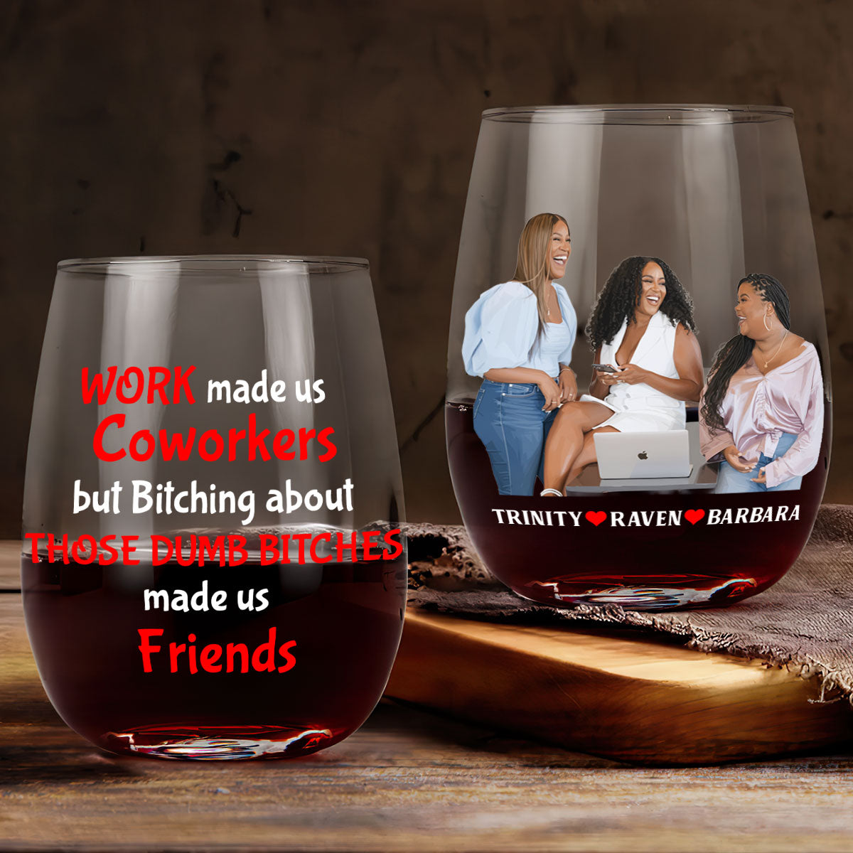 Gift For Coworker - Work Made Us Coworkers - Personalized Stemless Wine ...
