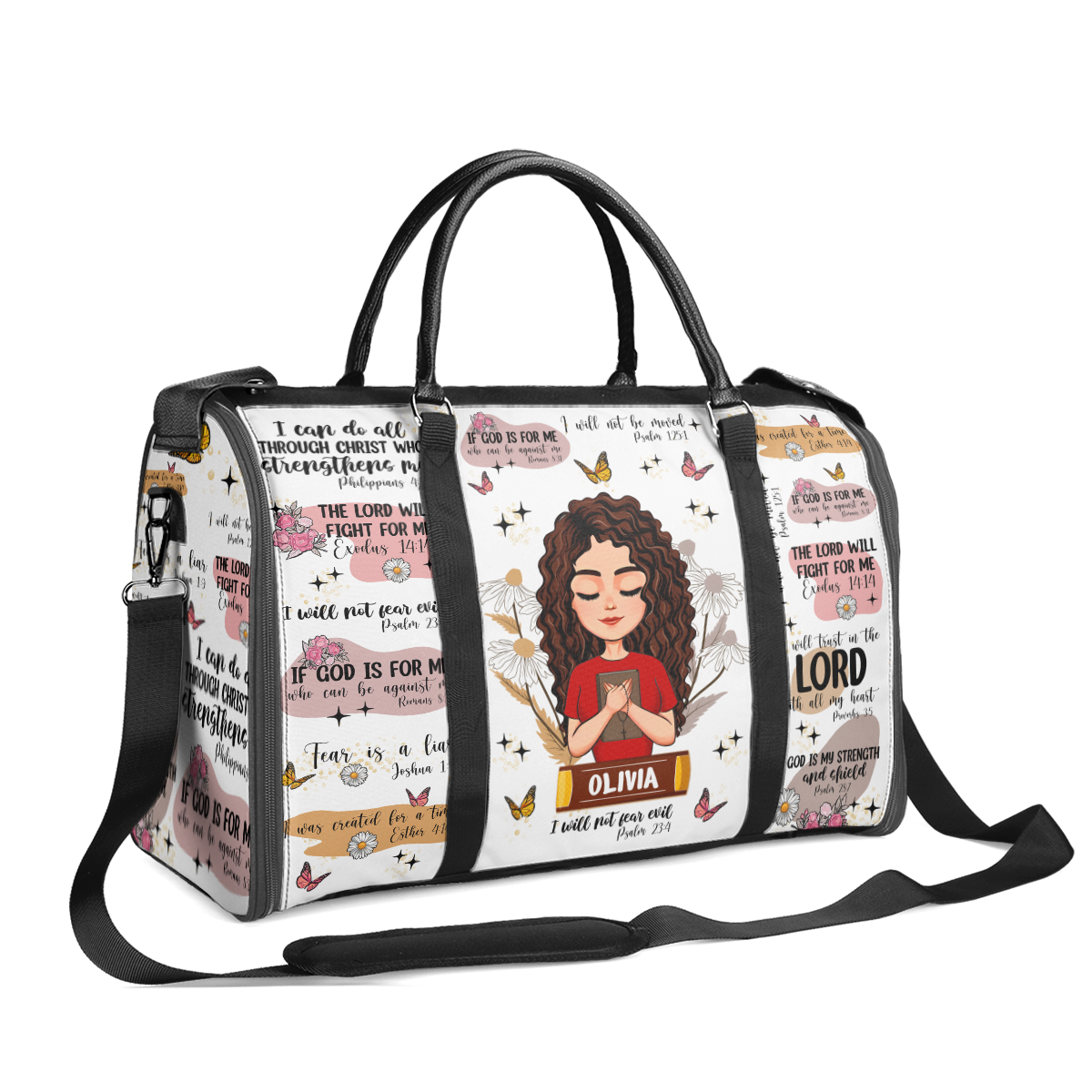 I Will Trust In The Lord - Personalized Leather Duffle Bag SBDFLHA1208D