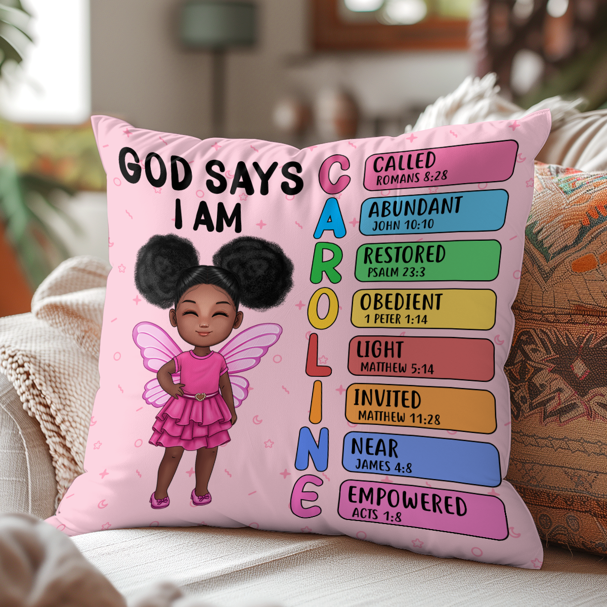 God Says I Am - Personalized Pillow