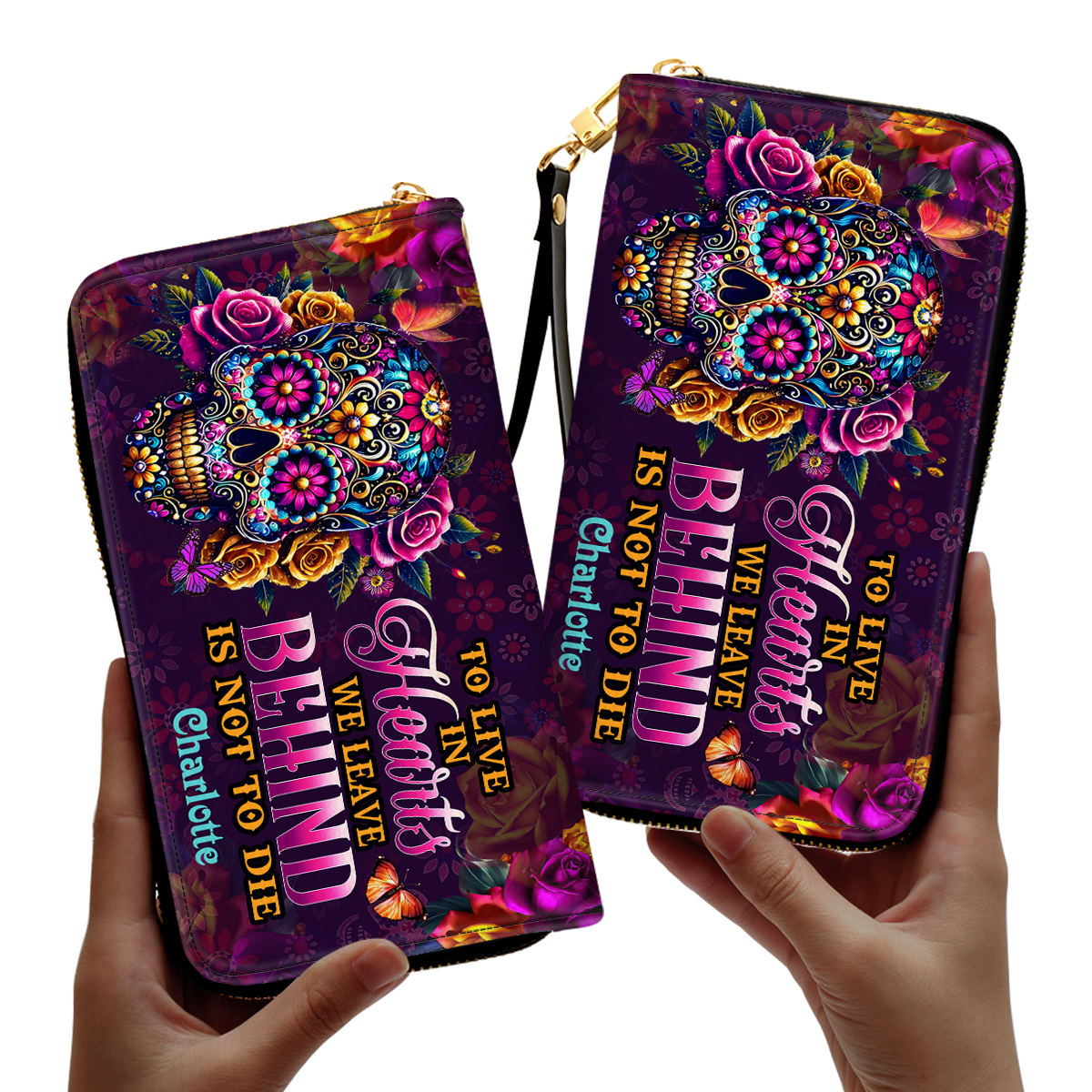 To Live In Hearts We Leave Behind Is Not To Die - Personalized Leather Clutch Purse SBCPLM2624TA