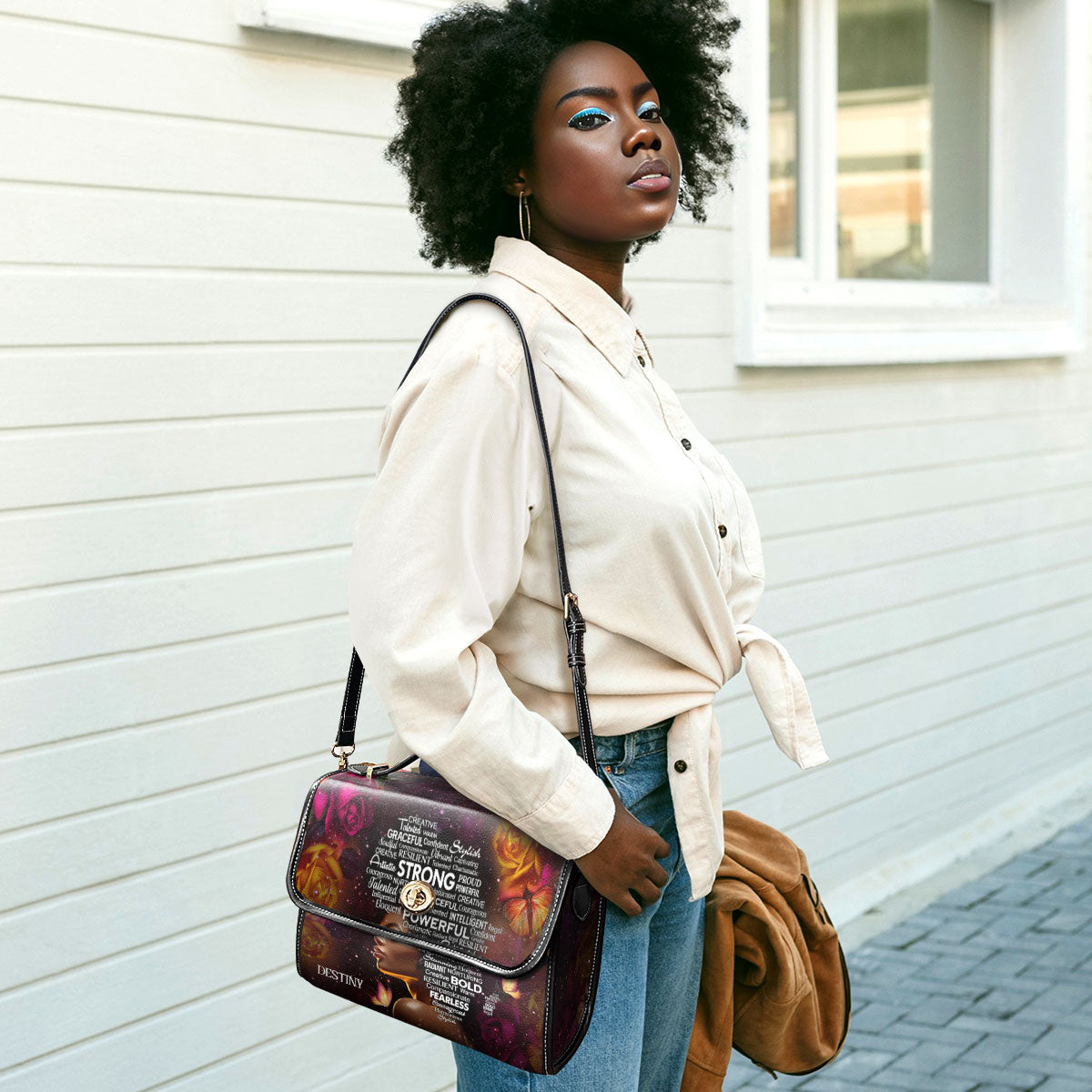 Afro Map - Personalized Leather Satchel Bag STB43