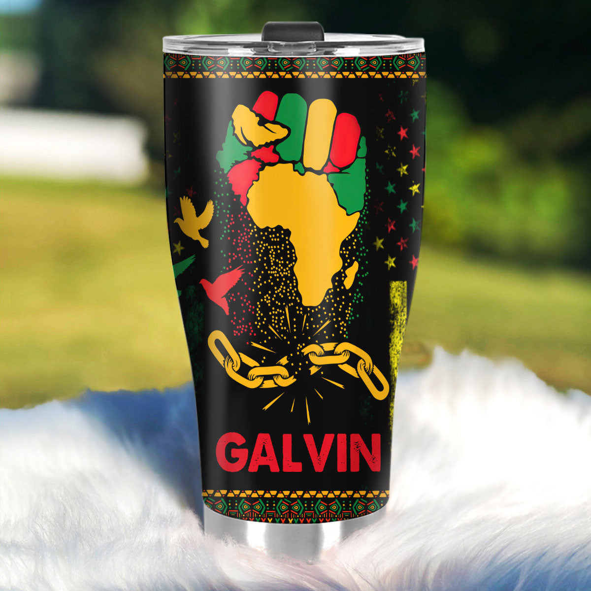 Proud Black Father - Personalized Stainless Steel Tumbler