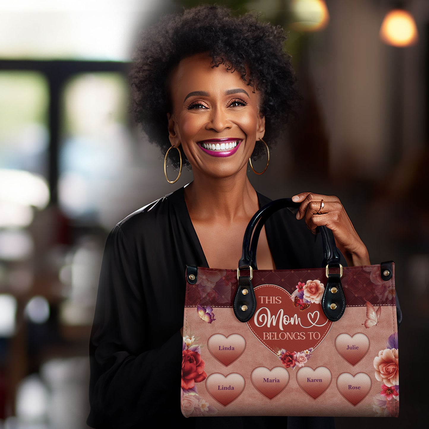 This Mom/Grandma Belongs To - Personalized Leather Handbag MB81