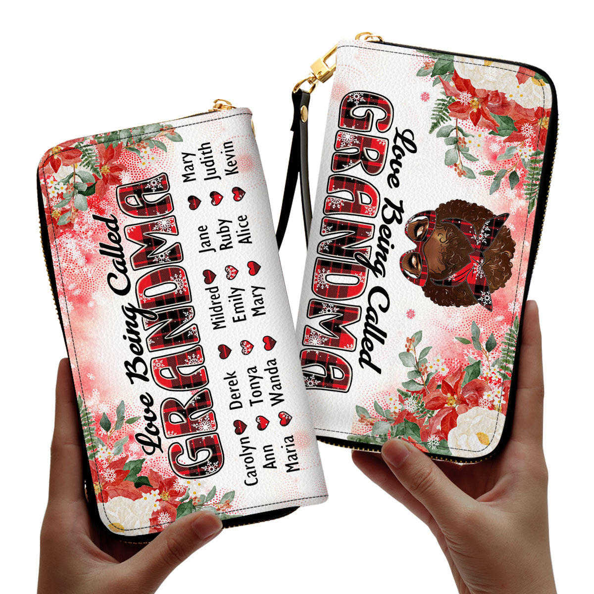 Love Being Called Grandma - Personalized Leather Clutch Purse SBCPLM2132T