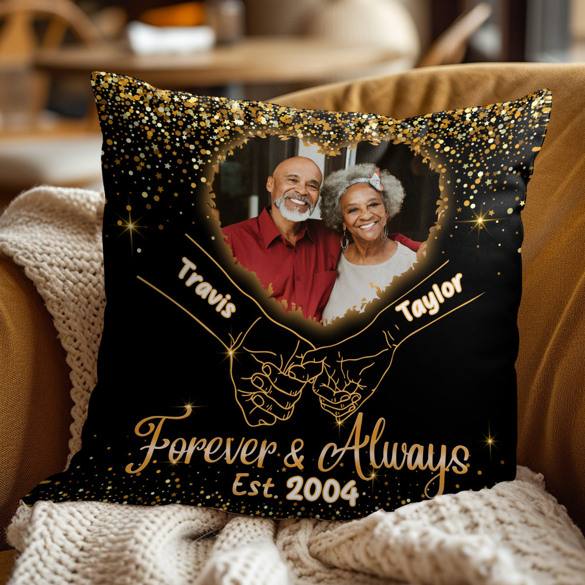 Forever And Always - Personalized Crystal Velvet Pillow