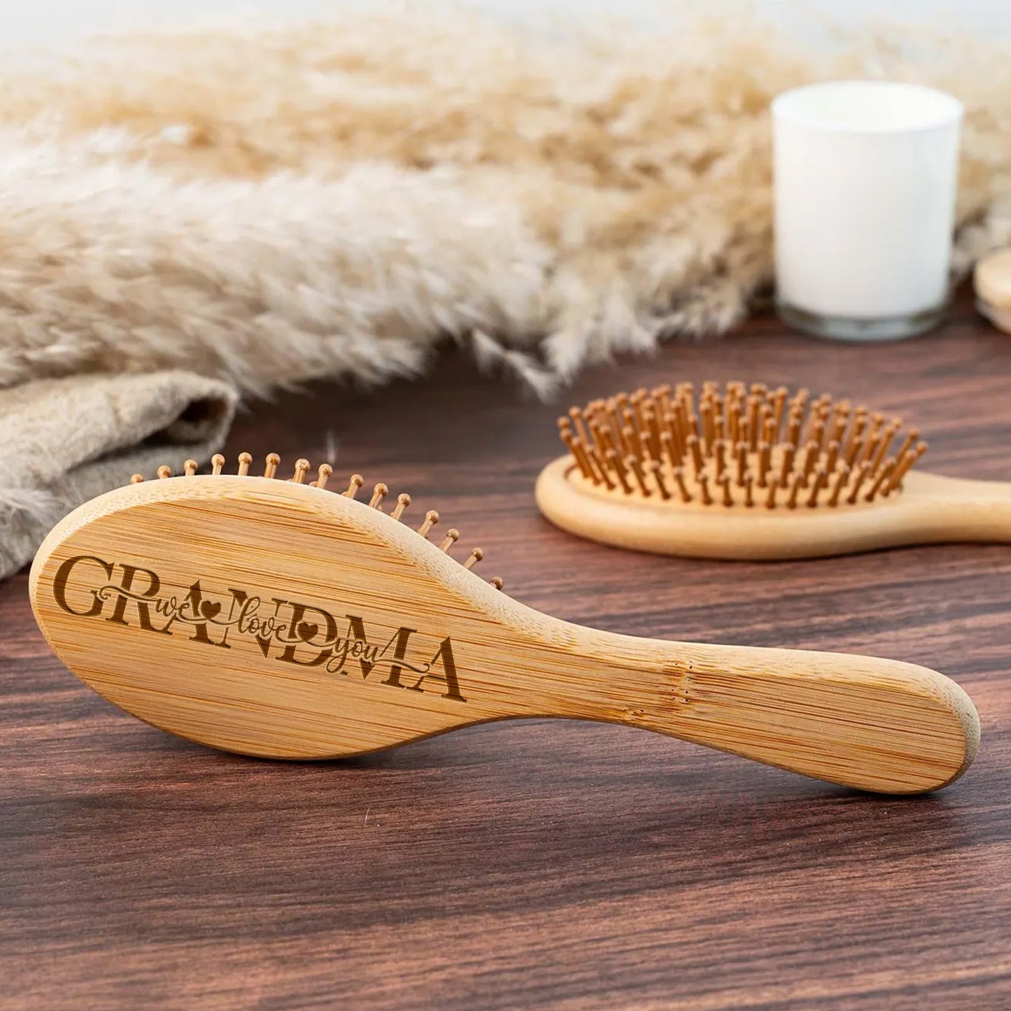Mom, We Love You - Personalized Engraving Paddle Brush