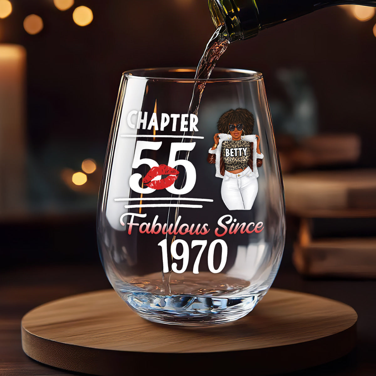 Fabulous Queen - Personalized Stemless Wine Glass