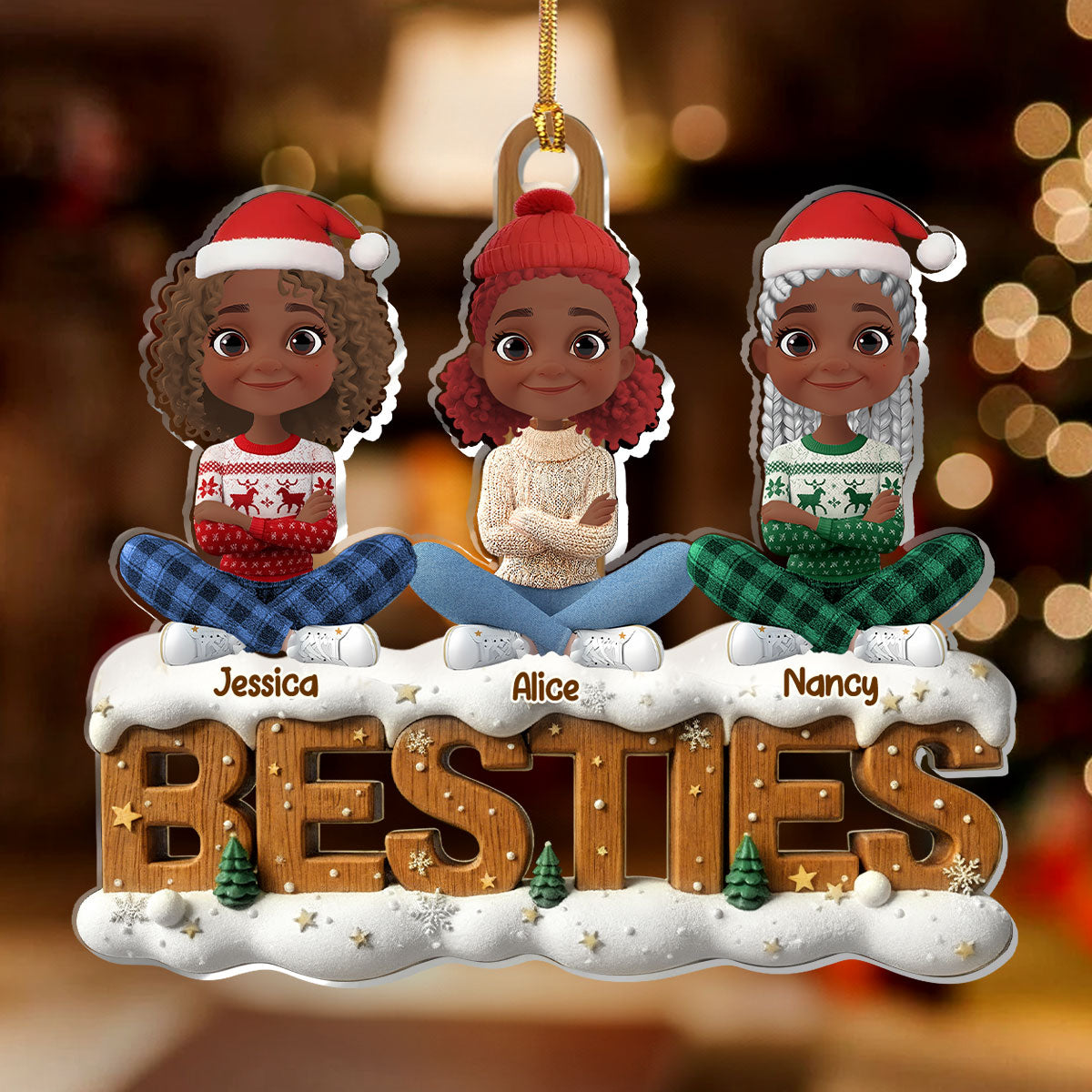 Merry Christmas - Personalized 1-Layer Acrylic Ornament