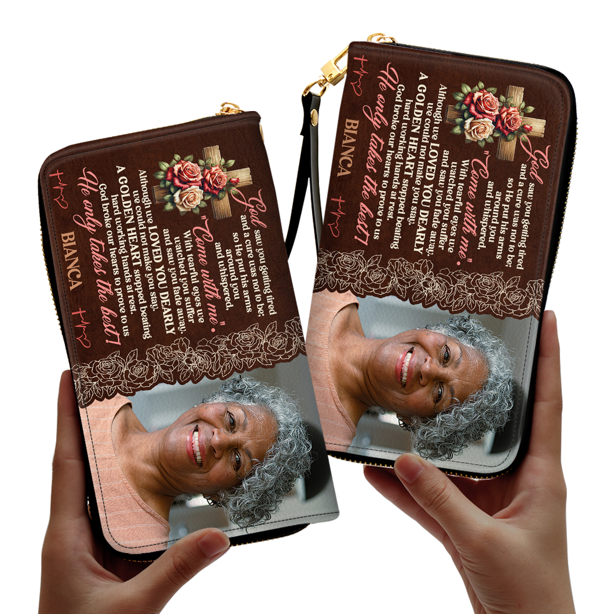 God Saw You Getting Tired - Personalized Leather Clutch Purse SBCPLM2283TA