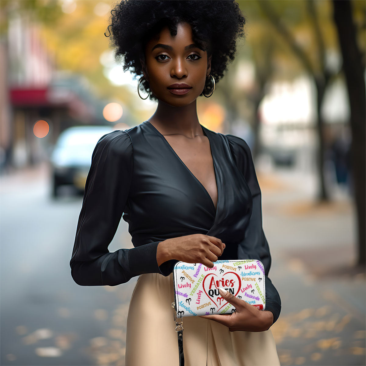 Zodiac Queen - Personalized Leather Clutch Purse SBCPLN2567M