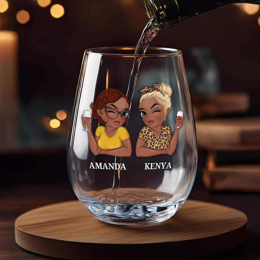Three personalized Queen glasses for August, September and October