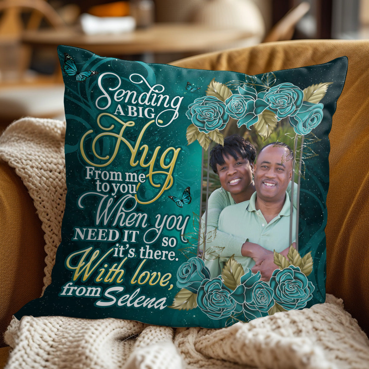 Sending A Big Hug From Me To You - Personalized Pillow