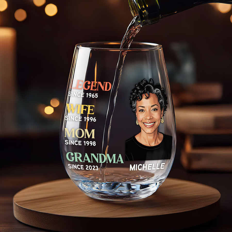 Three personalized Queen glasses for August, September and October