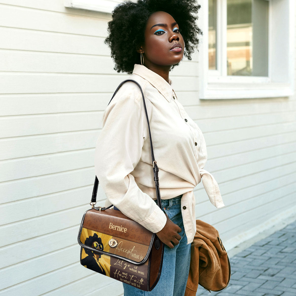 Have Faith In What Will Be - Personalized Leather Satchel Bag STB13