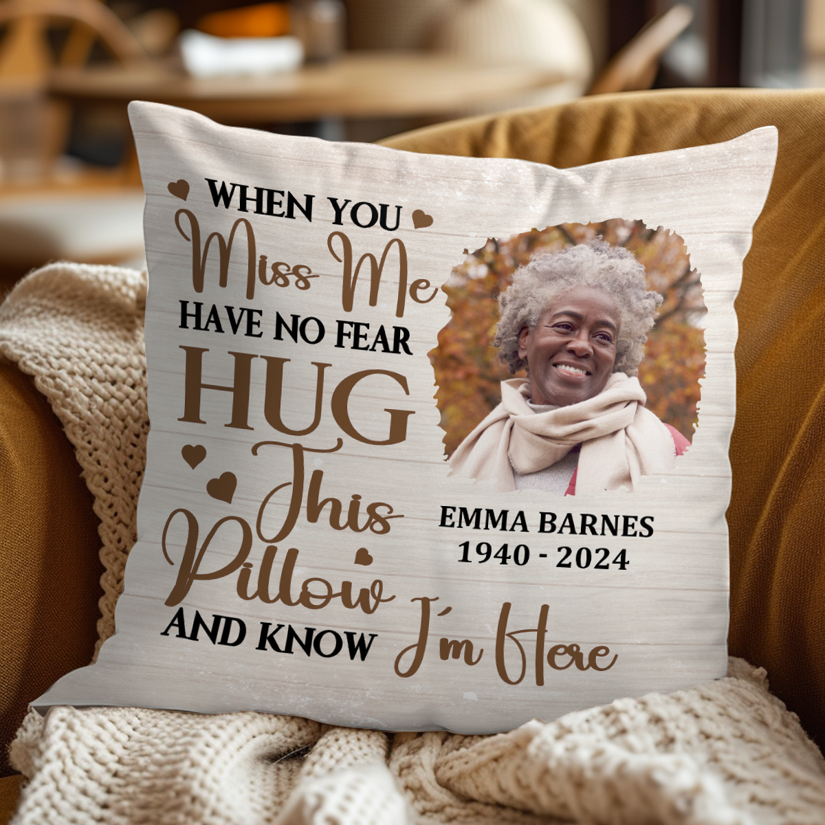 When You Miss Me Have No Fear - Personalized Crystal Velvet Pillow