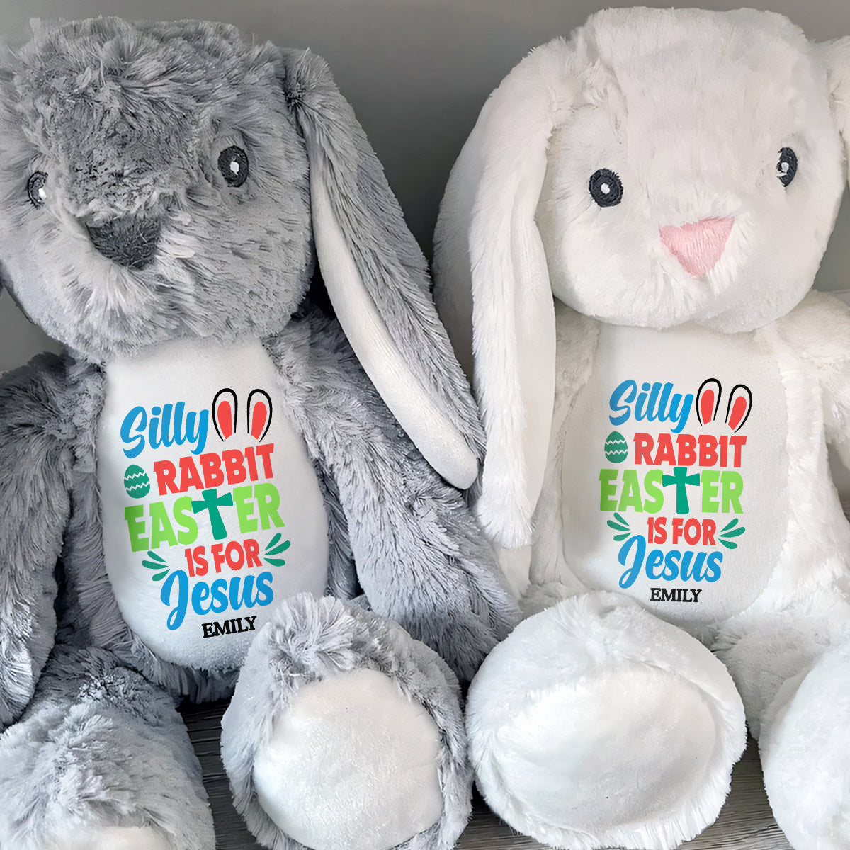 Silly Rabbit Easter Is For Jesus - Personalized Stuffed Bunny