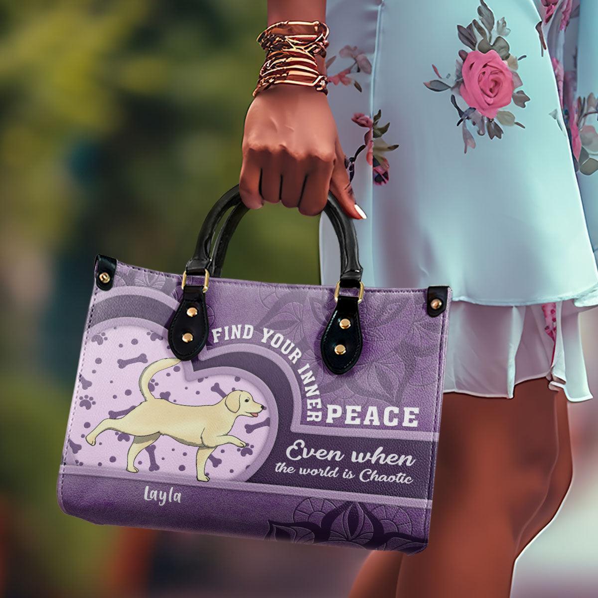 Find Your Inner Peace - Personalized Leather Hand Bag SBLHBHA26