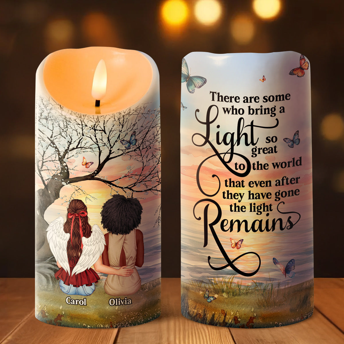 After They Have Gone The Light Remains - Personalized Flameless LED Candle