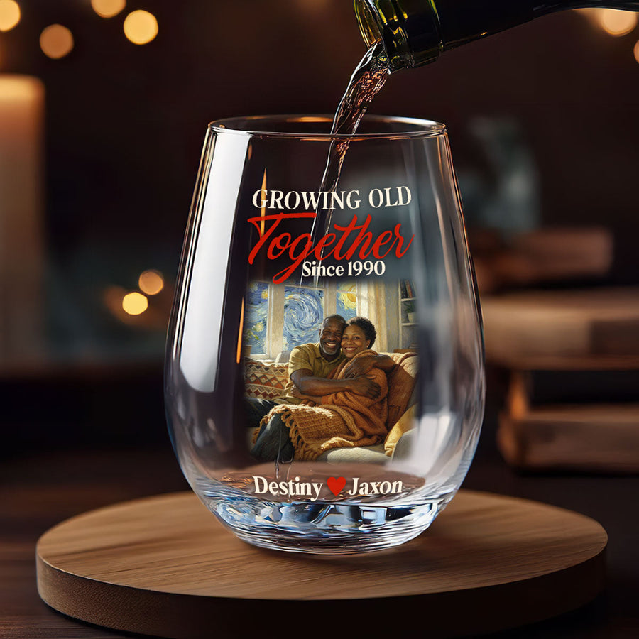 Three personalized Queen glasses for August, September and October