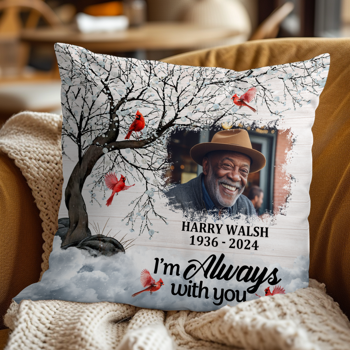 I Am Always With You - Personalized Crystal Velvet Pillow