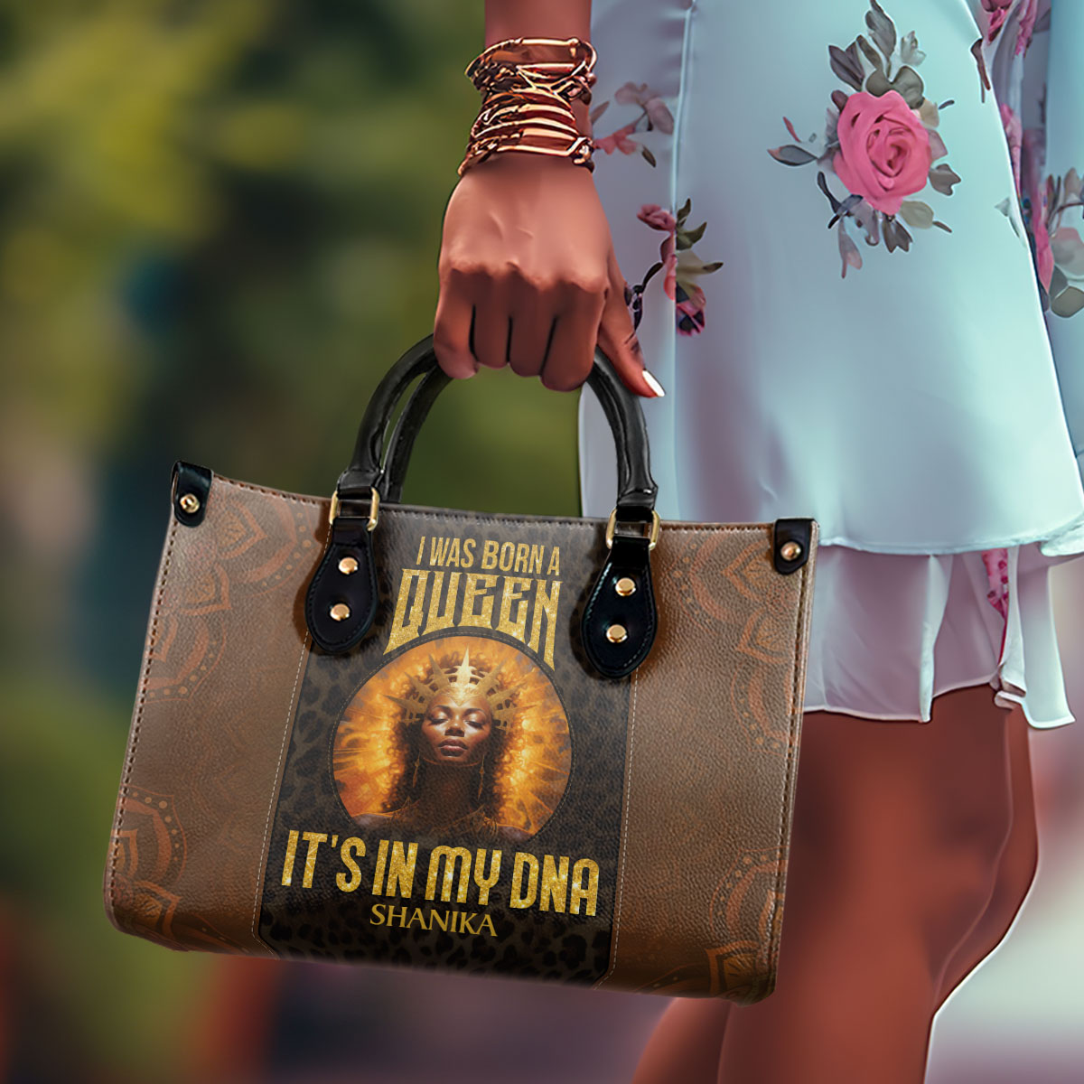 I Was Born A Queen - Personalized Leather Handbag STB151