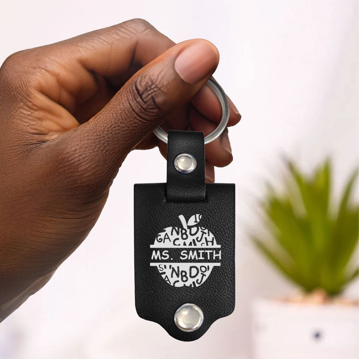 It Takes A Big Heart To Shape Little Minds - Personalized Leather Photo Keychain SBLPKLN2561M