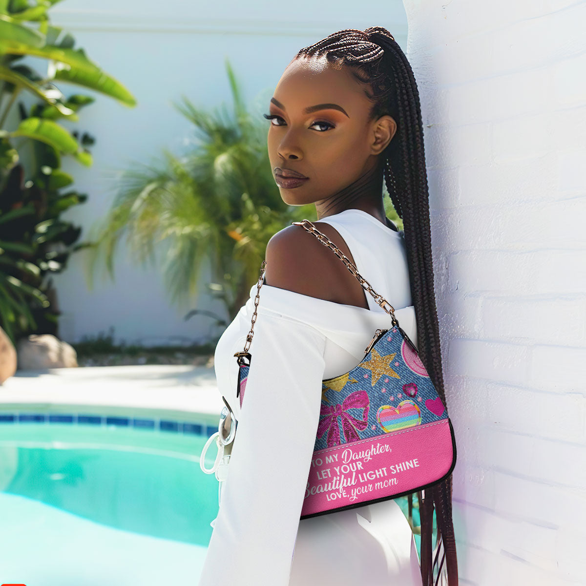 Let Your Beautiful Light Shine - Personalized Chain Shoulder Bag SBCSBLN855T