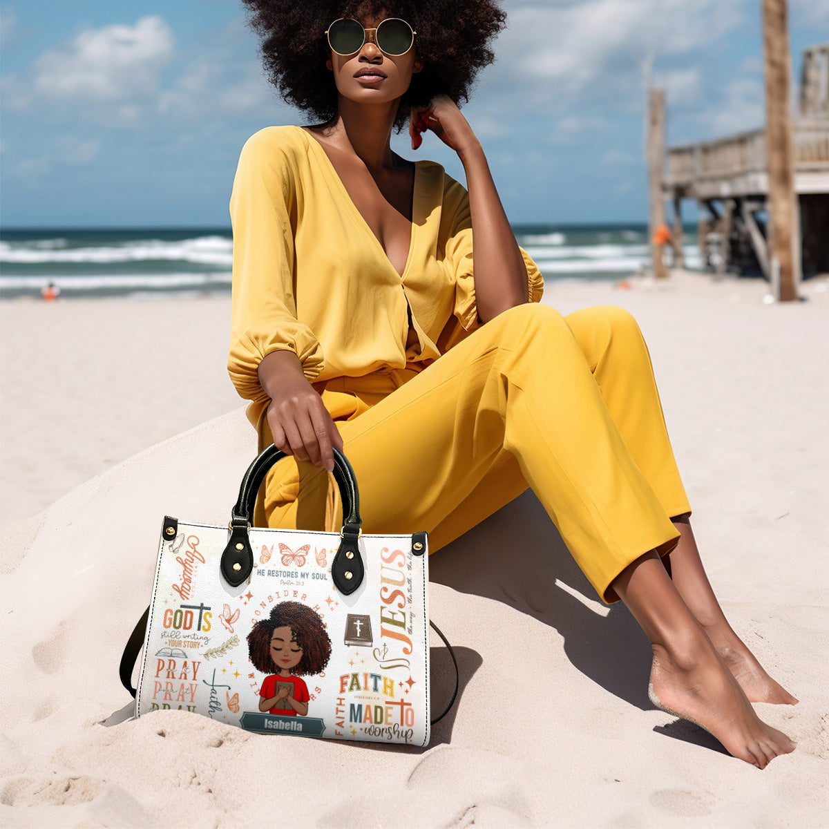 Faith Pray On It - Personalized Leather Handbag SBLHBLTN1357L