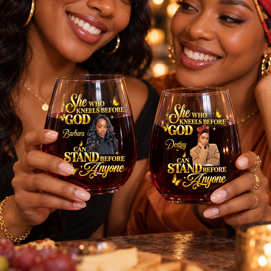 Three personalized Queen glasses for August, September and October