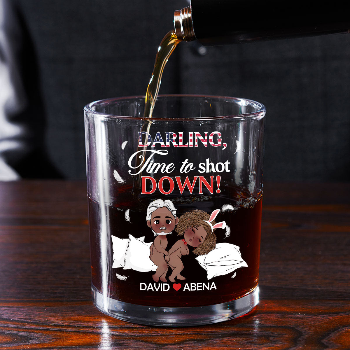 Time To Shot Down - Personalized Round Whiskey Glass