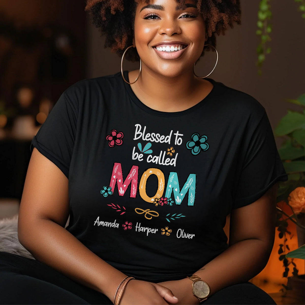 Blessed To Be Called Grandma - Personalized 2D Unisex T-shirt