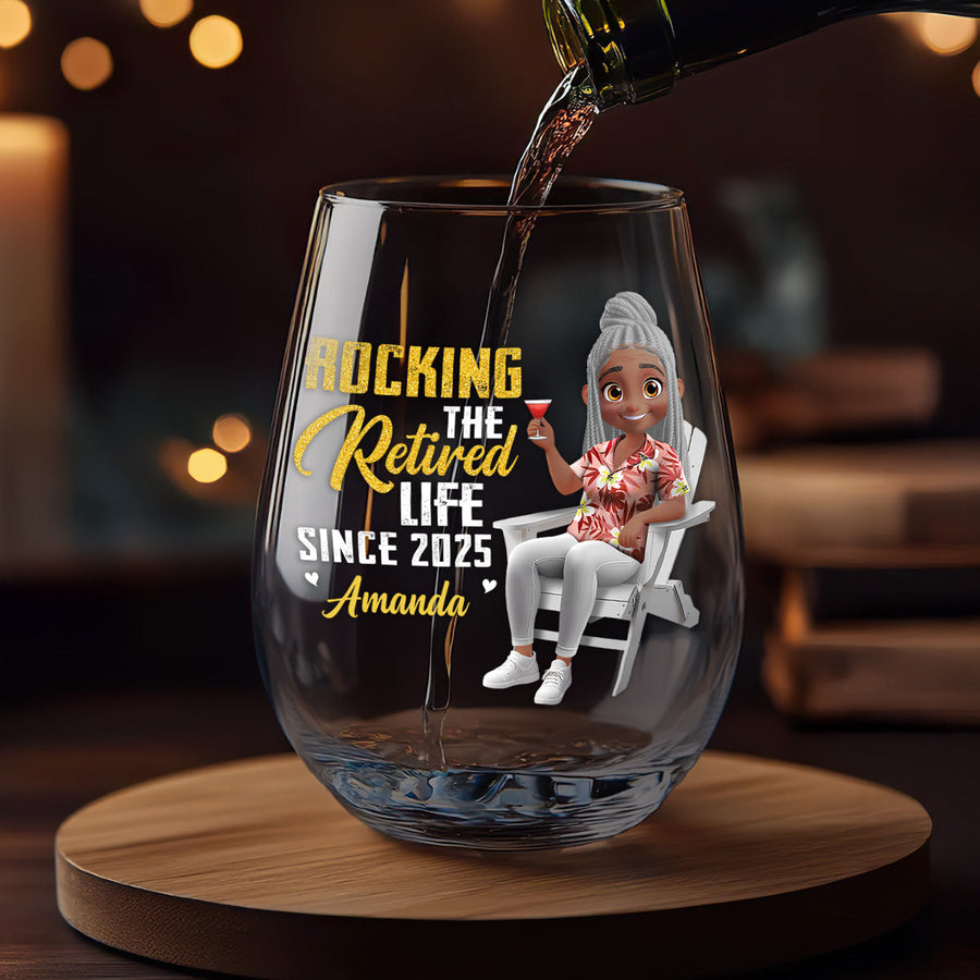 Three personalized Queen glasses for August, September and October