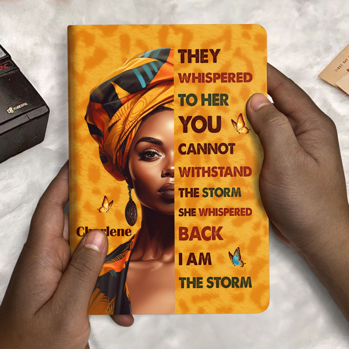 I Am The Storm - Personalized Leather Cover Notebook