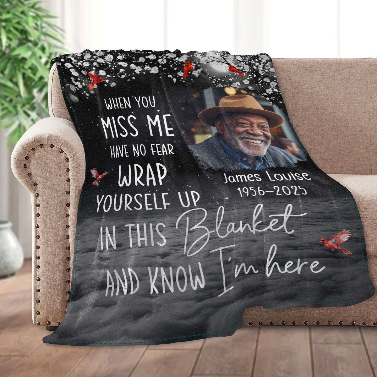 When You Miss Me Have No Fear - Personalized Fleece Blanket