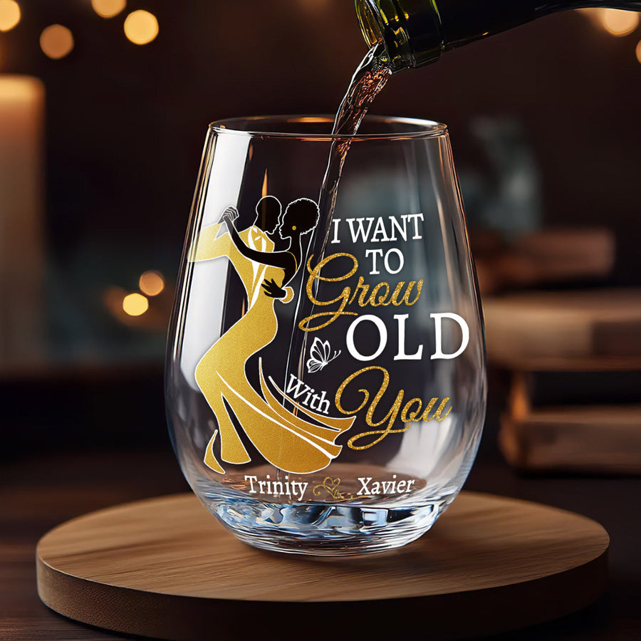 Three personalized Queen glasses for August, September and October