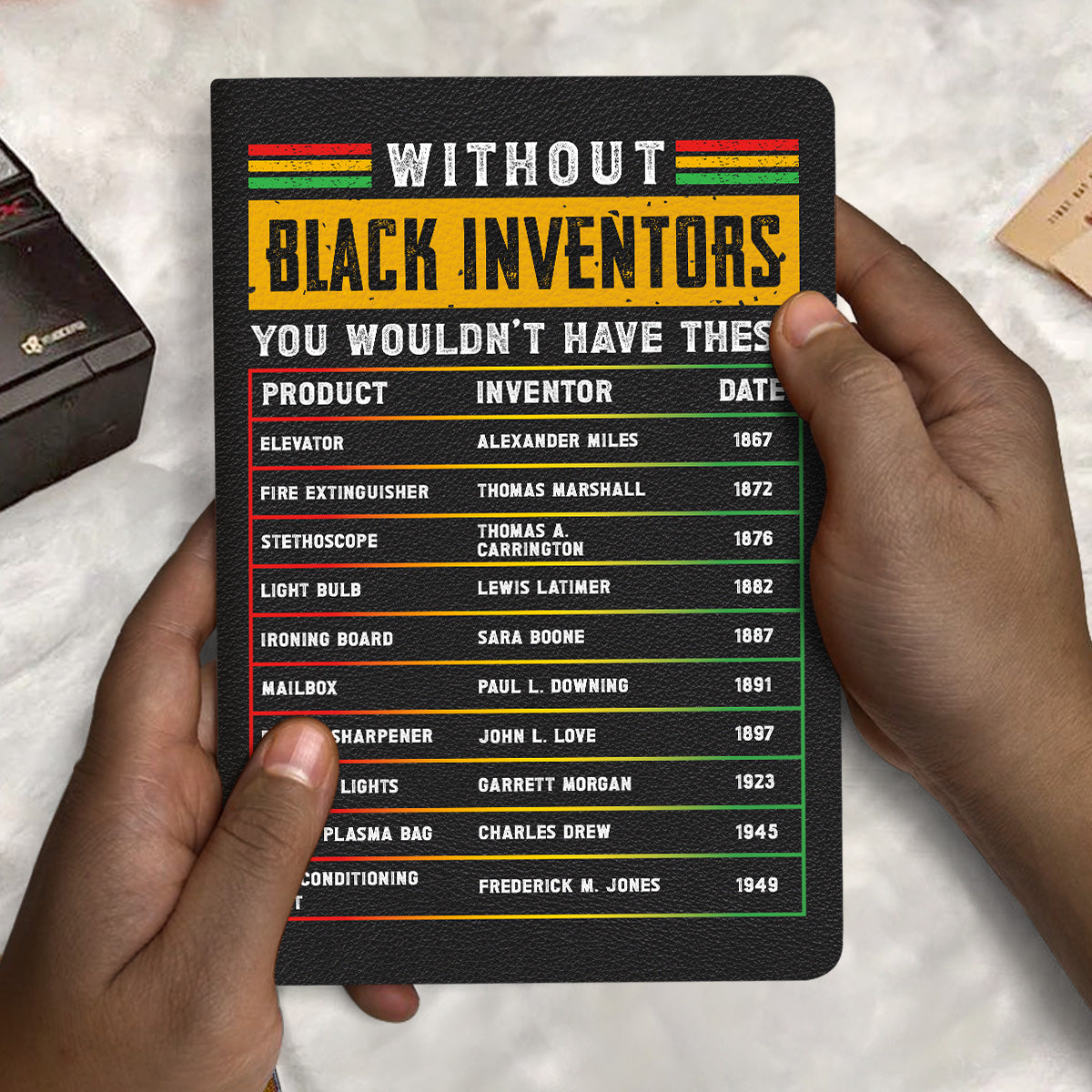 Without Black Inventors You Wouldn't Have These - Leather Cover Notebook