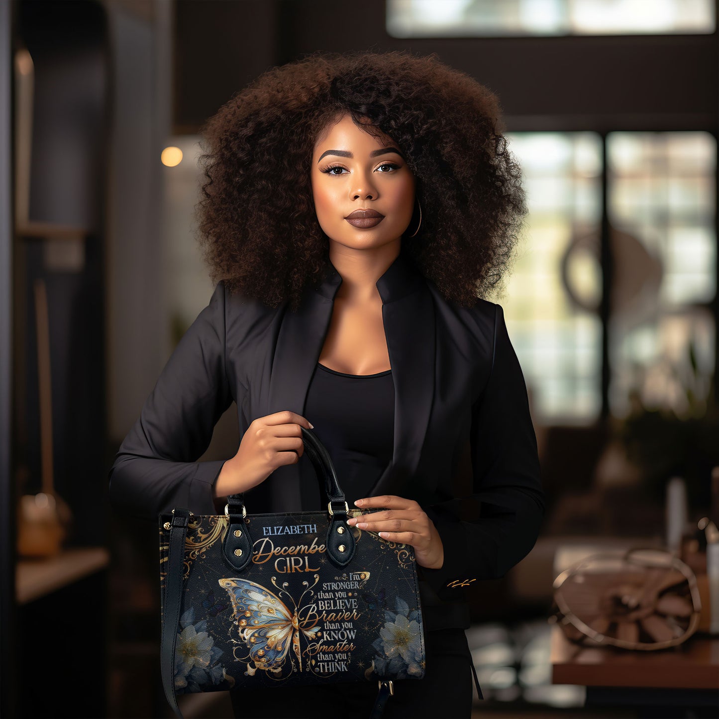 Month Girl - Stronger Than You Believe - Personalized Leather Handbag MB91