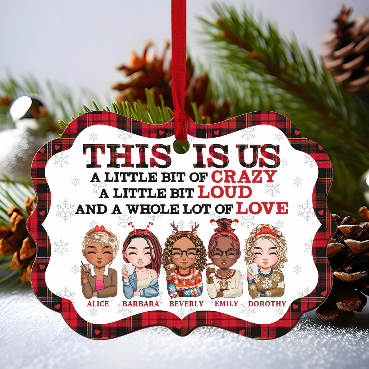 This Is Us Medallion - Personalized Custom Shape Wood Ornament Cutout & Print 2 Sides