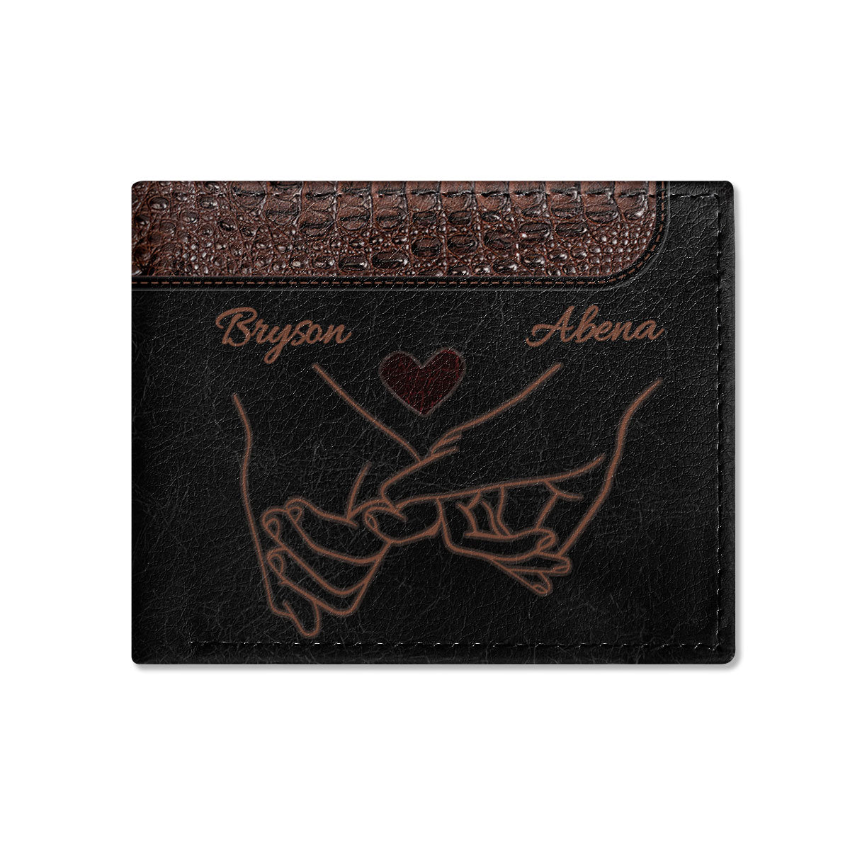Distance Gives Us A Reason To Love Harder - Personalized Leather Folded Wallet SBLFWLM1376TA