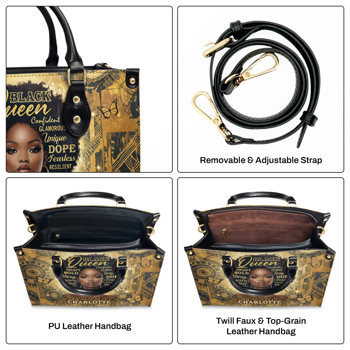 Africa Sunflower - Personalized Leather Handbag
