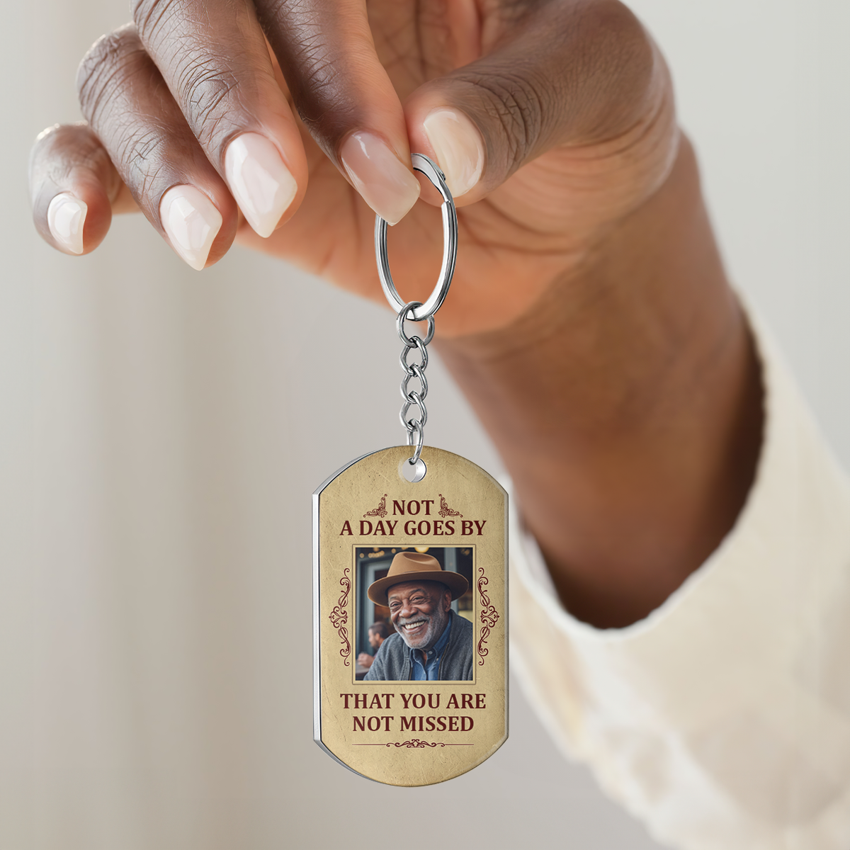 Not A Day Goes By That You Are Not Missed - Personalized Stainless Steel Keychain