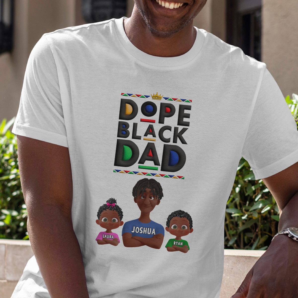Dope Black Dad - Personalized 2D Unisex T-shirt