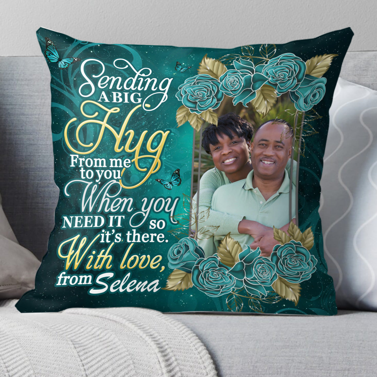 Sending A Big Hug From Me To You - Personalized Pillow