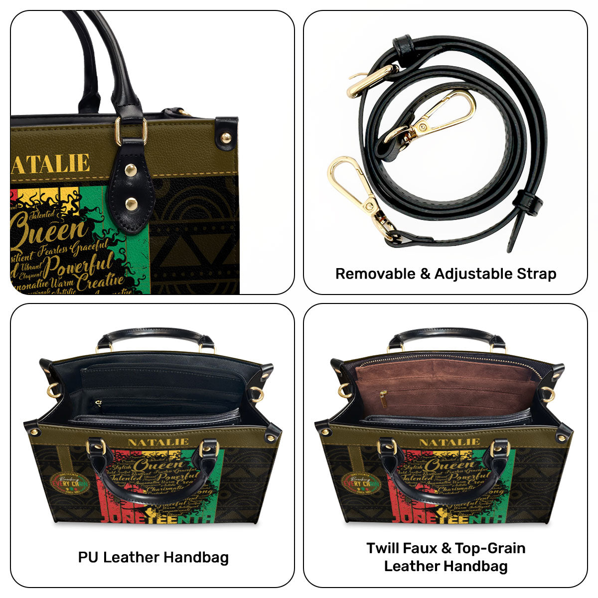 Juneteenth - Personalized Leather Handbag SBN25