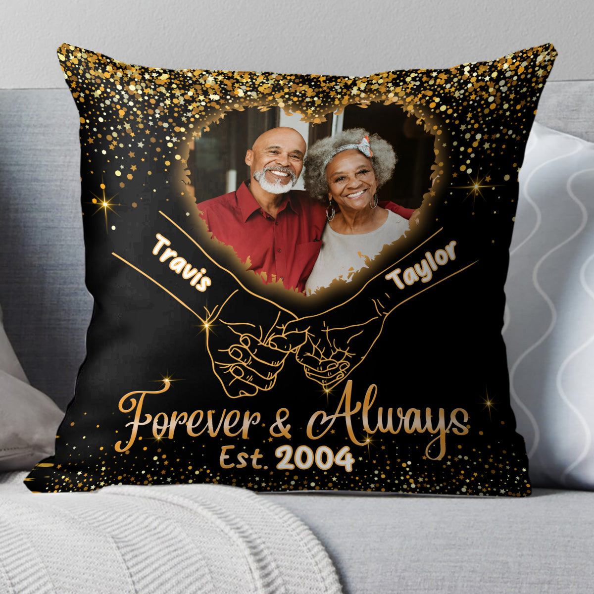 Forever And Always - Personalized Crystal Velvet Pillow