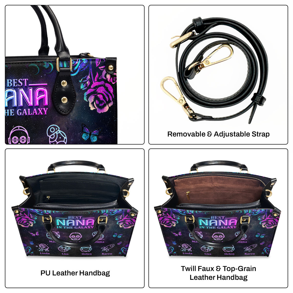 Best Nana In the Galaxy - Personalized Leather Handbag MB77
