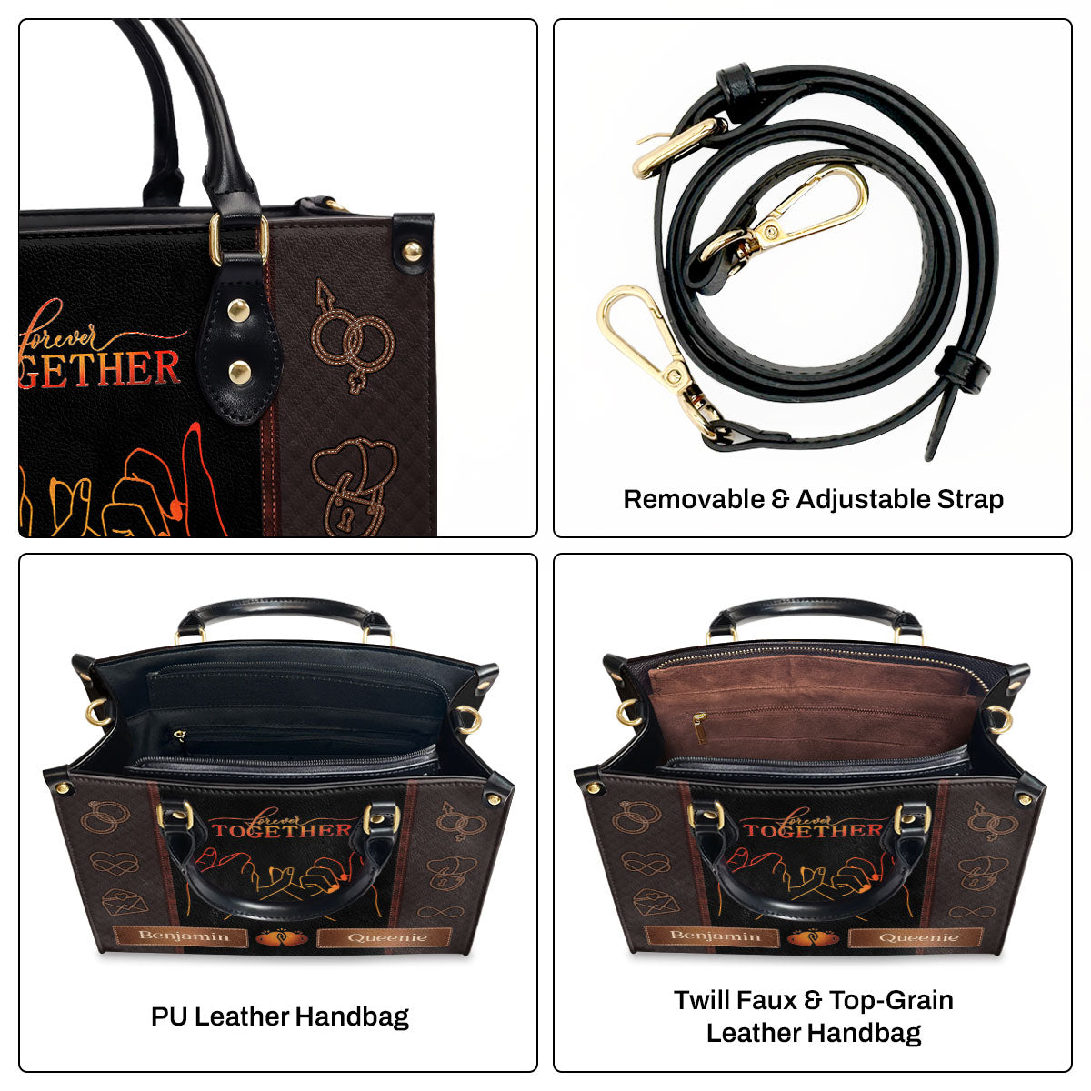 Forever Together - Personalized Leather Handbag MB73