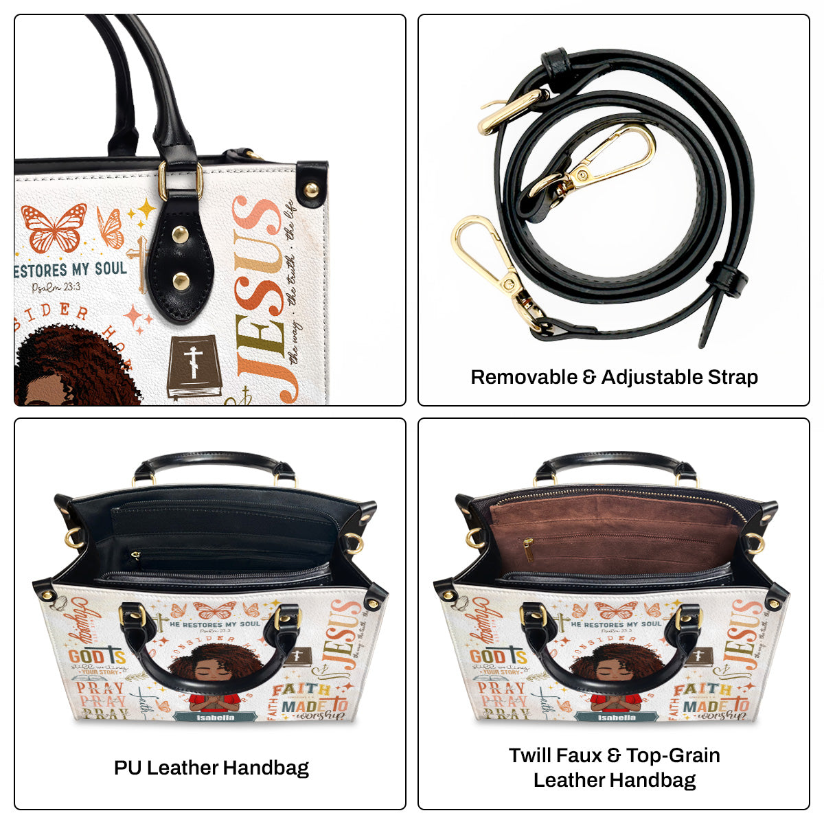 Faith Pray On It - Personalized Leather Handbag SBLHBLTN1357L