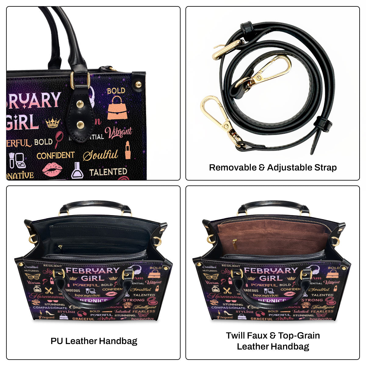 Month - Personalized Leather Handbag MB90