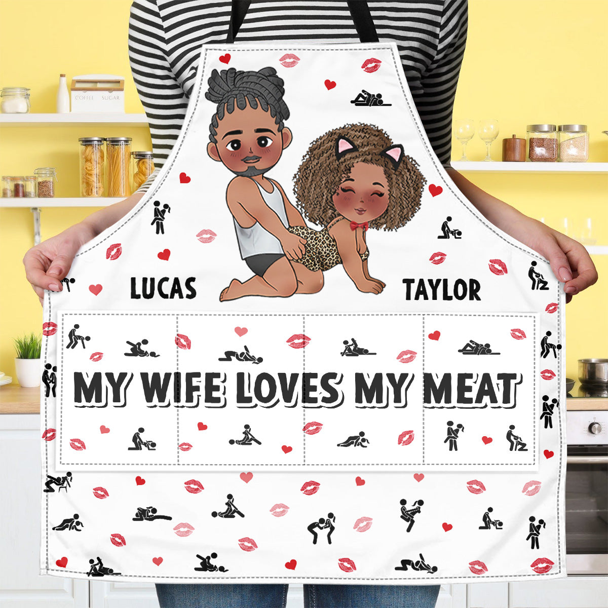 My Wife Loves My Meat - Personalized Apron With Packet